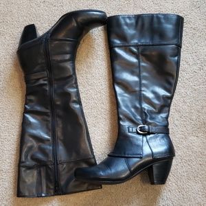 Wide calf black boots